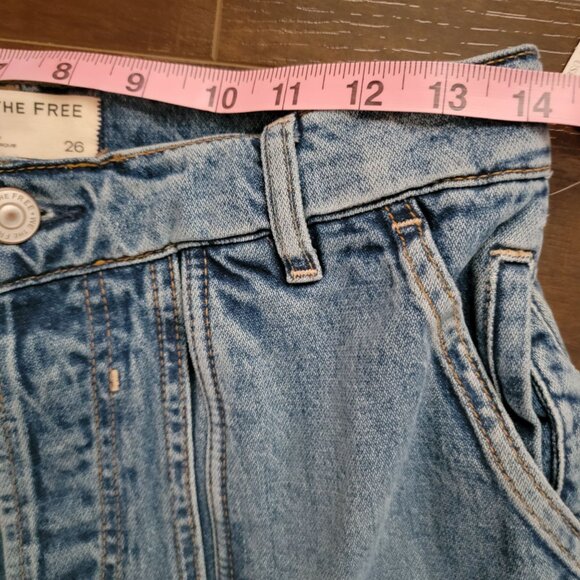 Free People Havasu Slouchy Cropped Jeans Jorts Womens 26 Oversized Y2K 90s Relax - Picture 9 of 9